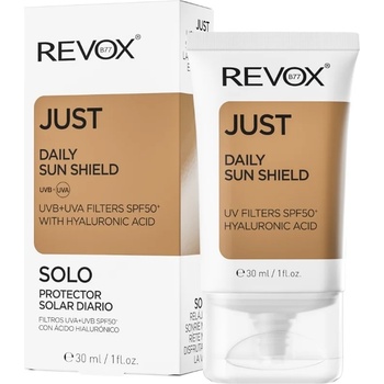 Revox Cosmetics REVOX 77 Just Daily Sun Shield Uva+Uvb Filters Spf 50+Hyaluronic Acid Слънцезащитен продукт дамски 30ml