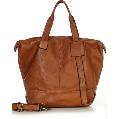 Mazzini Marco Camel veľká kožená shopper kabelka A4
