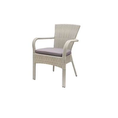 Mira-N Градински стол ратан с подлакътник СИВ (019557)