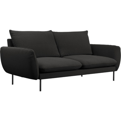 Cosmopolitan Design Černá bouclé trojmístná pohovka Vienna 200 cm