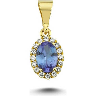 Lillian Vassago Zlatý přívěsek s tanzanitem a diamanty LLV11 SMP5636 01 TAN