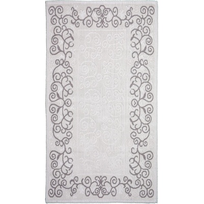 Vitaus Сив и бежов памучен килим , 80 x 150 cm Orkide - Vitaus (Orkide-Bej-80x150)