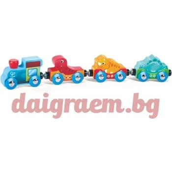 Hape Дървено влакче с динозаври, hape e8784 (h8784)
