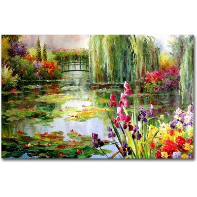 Nástenný obraz na plátne Impressionist Garden, 70 × 45 cm
