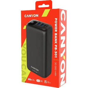 CANYON Външна батерия Canyon CNE-CPB301B Черна 30000 mAh (CNE-CPB301B Черна 30000 mAh)