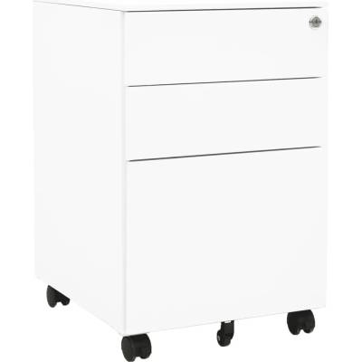 vidaXL Мобилен офис шкаф, бял, 39x45x60 см, стомана (335978)