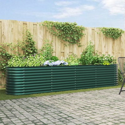 vidaXL zvýšený záhon Zelená 400x80x81 cm Galvanizovaná ocel