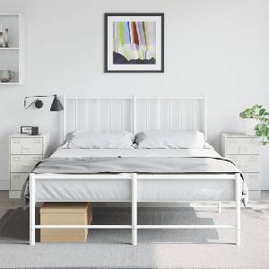 vidaXL Нощни шкафчета, 2 бр, бели, 34, 5x39x62 см, стомана (841786)