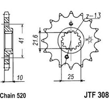 JT Sprockets JTF 308-16