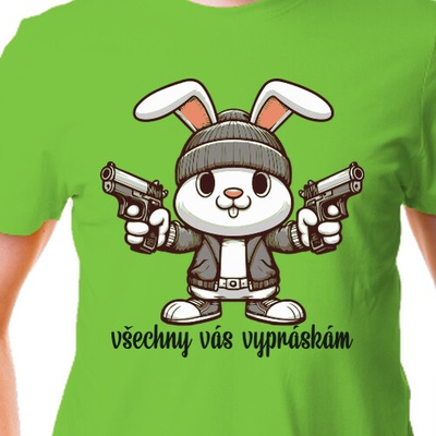 Velikonoční triko s gangsta králíkem pánské