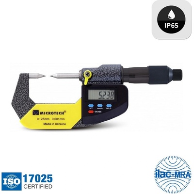 Microtech Electronic Дигитален микрометър с остри наковални Microtech CertiMet POINT - 25-50 мм, 0, 001 мм (110450501)