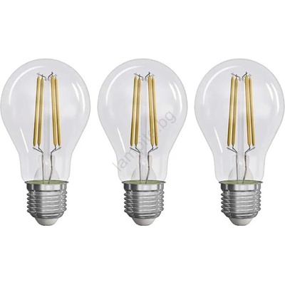 EMOS К-кт 3x LED Крушка FILAMENT A60 E27/3, 8W/230V 4000K Енергиен клас A (EMS1088)