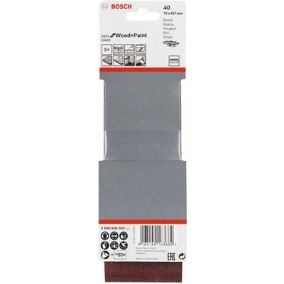 BOSCH 3dielBOSCH 3dielna súprava brúsnych pásov X440, 75 x 457 mm, 40, 2608606032