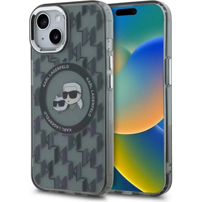 KARL LAGERFELD IML Monogram Karl & Choupette Head MagSafe Калъф за iPhone 15 Plus - черен (3666339284893)