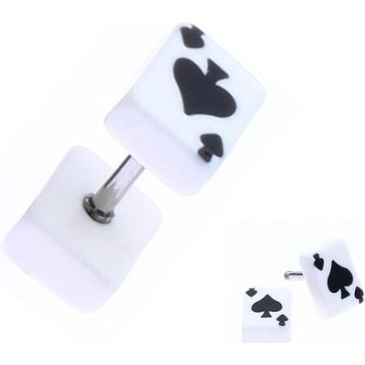 Šperky eshop fake plug z akrylu s hrací kartou symbol piky PC33.19