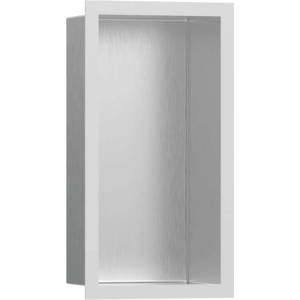 Hansgrohe XtraStoris Individual - Ниша за вграждане в стена с дизайнерска рамка, 30x15x10 см, матирана неръждаема стомана/матово бяло 56094700 (56094700)