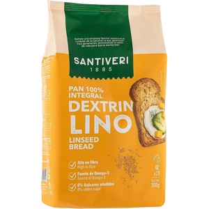 Santiveri Пълнозърнести сухари Santiveri - Dextrin с ленено семе, 300 g (8412170013117) - ozone