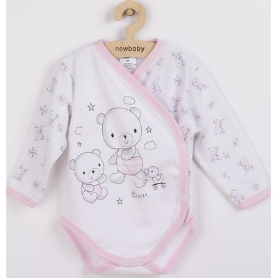 NEW BABY Dojčenské celorozopínacie body Bears ružové
