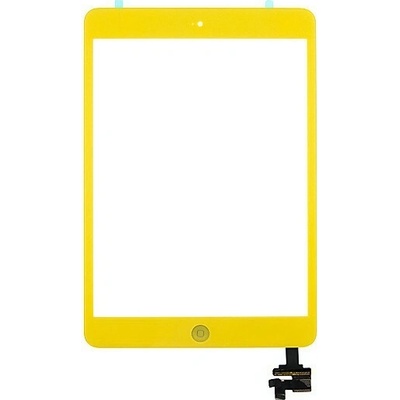 AppleMix Dotykové sklo (digi displej) + konektor IC a flex s tlačidlom Home Button pre Apple iPad mini / mini 2 (Retina) - žlté