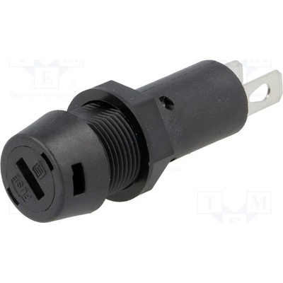 SCHURTER 3101.0010 Zásuvka; 5x20mm; 10A; 250VAC; FPG1; na panel; černá; UL94V-0; IP40