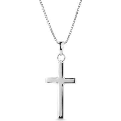Klenota Minimalistický náhrdelník s krížikom z bieleho zlata k0043032