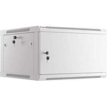 Lanberg Комуникационен шкаф Lanberg WF01-6606-00S, 19", 6U, 37.9 x 60 x 60 cm, товароносимост до 60кг, сив (WF01-6606-00S)