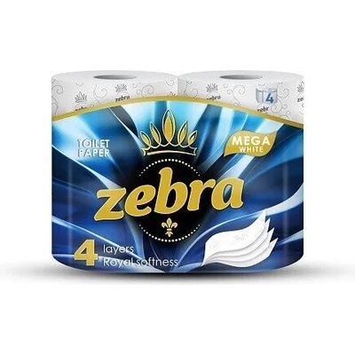 ZEBRA тоалетна хартия 4 пластова бяла 4бр (zp010204)