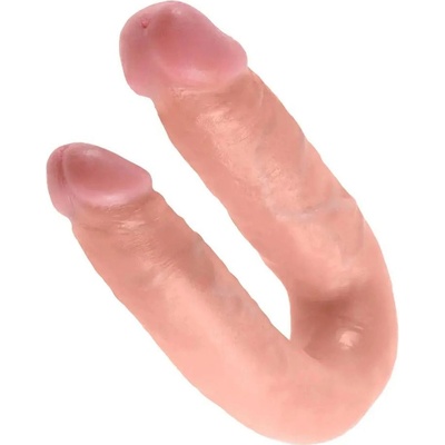 King Cock U Shaped Medium Double Trouble Dvojité dildo Béžový