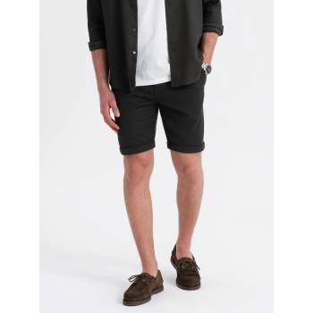 Ombre Clothing Мъжки плетени шорти с подгънати крачоли Ombre Clothing Ombre Clothing | Cheren | МЪЖЕ | S