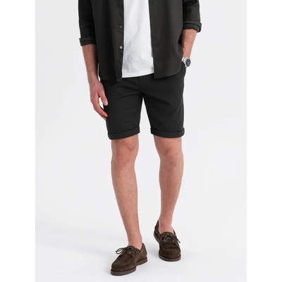 Ombre Clothing Мъжки плетени шорти с подгънати крачоли Ombre Clothing Ombre Clothing | Cheren | МЪЖЕ | S