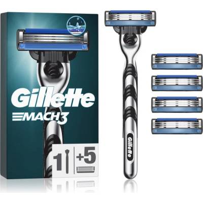 Gillette Mach3 самобръсначка + резервни остриета 5 бр