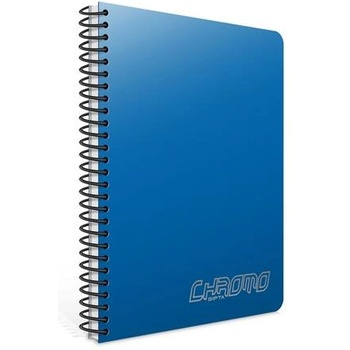 GIPTA Chromo Тетрадка А6, бяла, широки редове, PP корица, със спирала, 80 листа (1351)