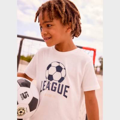 MAYORAL Тениска къс ръкав "league" Сметана за мини момче Mayoral