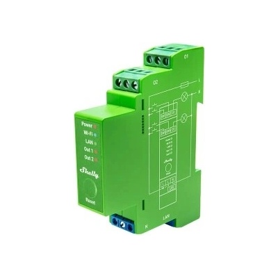 Shelly Pro Dimmer 2PM - dvoukanálový stmívací modul (LAN, WiFi, Bluetooth)