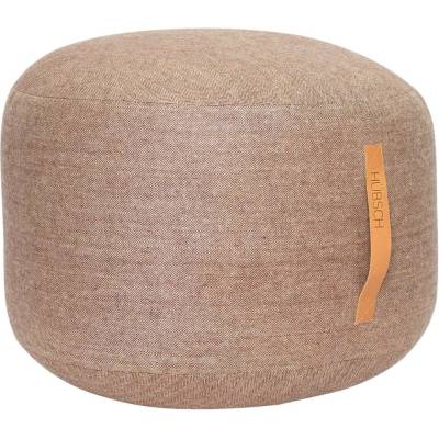 Hübsch Hnědý vlněný puf Herringbone 50 cm