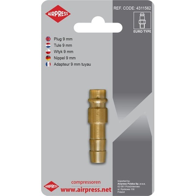 Airpress Съединител за маркуч 9 mm Euro 4311562 (4311562)