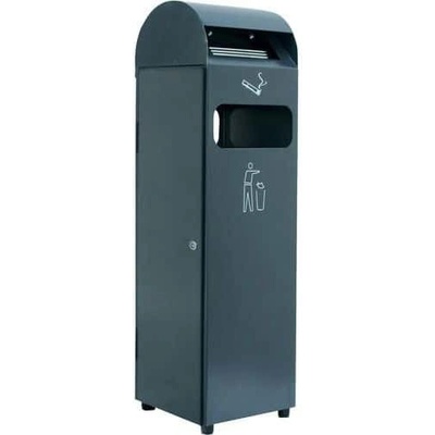 Manutan Expert, Kovový vonkajší odpadkový kôš s popolníkom 29 l, antracit