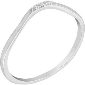 Eppi Strieborný vykrojený prsteň s tromi diamantmi Cason R41172