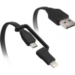 Tylt Кабел 2в1 за Apple и MicroUSB устройства - Tylt Flip Duo Charge & Sync Lightning and MicroUSB (DUO-REV12BK-T)