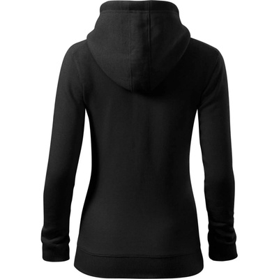 Mikina dámska trendy zipper s kapucňou čierna