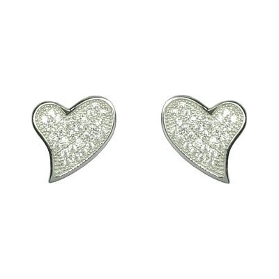 Infinitysilver stříbrné náušnice se zirkony srdíčka L436192