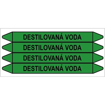 Značení potrubí, destilovaná voda,4 ks, 250 × 26 mm PZ 009096