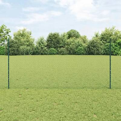 VidaXL Plot s sloupkem Zelená 1,2 x 25 m Ocel a PVC