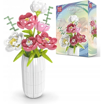 Mould King 10059 Květiny ve váze Pivoňky