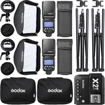 Godox Outdoor set Canon ( 2x blesk TT685II, 2x softbox 60 x 60, 1x odpalovač, 2x statív )