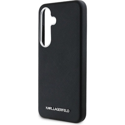 CG Mobile Samsung S25 KARL LAGERFELD PU SAFFIANO METAL LOGO AND FRAME силиконов протектор за телефон, удароустойчив 3D, ЧЕРЕН KLHMS25SPSAFWMCK (KLHMS25SPSAFWMCK)