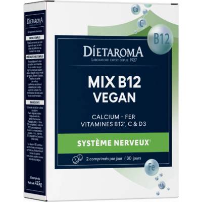 Витамин В12 + желязо, калций, витамин С и D3 (веган формула) 60 таблетки | Dietaroma (505546 (150554))