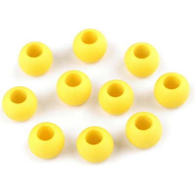 Plastové korálky matné s veľkým prievlakom/plavkové 10x12 mm Farba: 24 (1) žltá