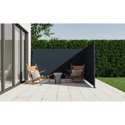 BestBerg BBSU-2S300CG Dvojitá zatahovací markýza/boční zástěna 180 x 600 cm šedá