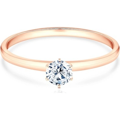 Savicki Zásnubný prsteň ružové zlato laboratórny diamant SV R1 LAB R